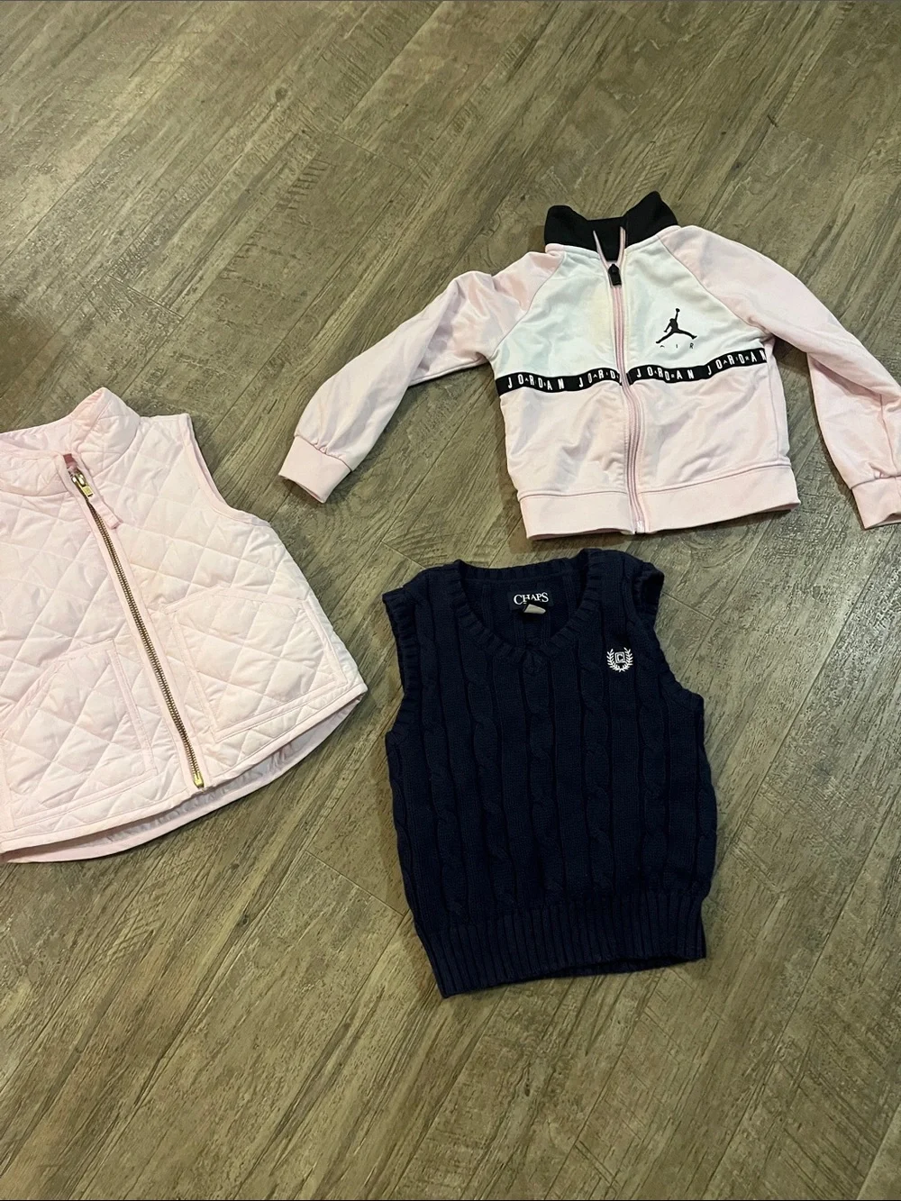 3 items bundle Jordan Girls Light Pink and Black Zip-Up Track Jacket